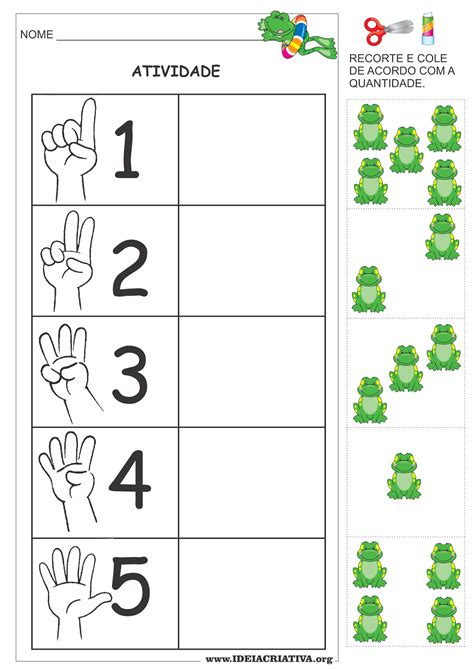 Atividade Número e Quantidade Recorte e Colagem Primavera Ideia