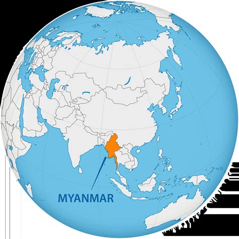 Myanmar En El Mapa De Asia 1.016 Myanmar Map Stock Photos, High Res