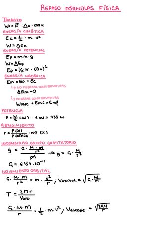 Formulas Fisica RESUMEN Pdf