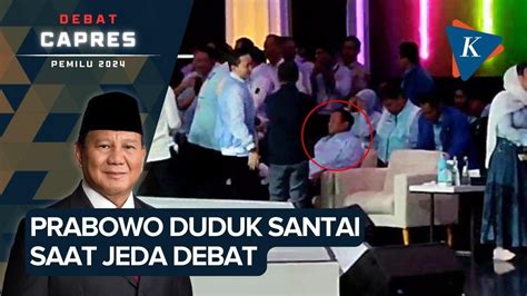 Momen Jeda Debat Prabowo Duduk Dan Ngobrol Santai Bareng Maruarar