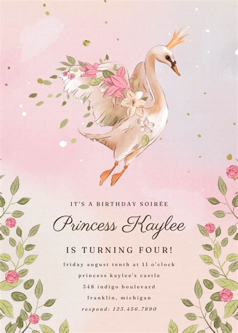 Princess Party Birthday Invitation Template Free Greetings Island