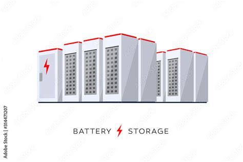 Vector Illustration Of Large Rechargeable Lithium Ion Battery Energy