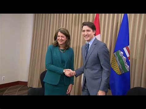 PM Trudeau Meets With Alberta Premier Danielle Smith In Calgary March