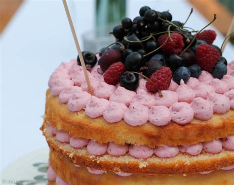 Meine Erste Hochzeitstorte Naked Cake Mit Zitronenboden Und