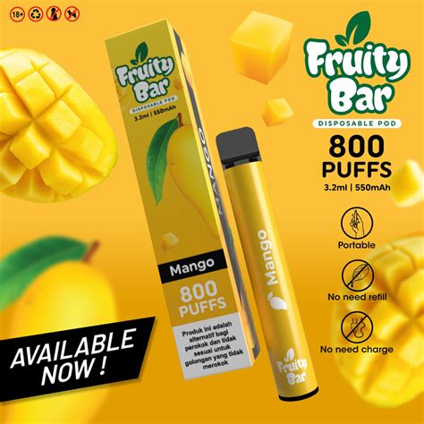 Fruity Bar Disposable Pod 20 Flavors Choice 800 Puffs Vape Perth