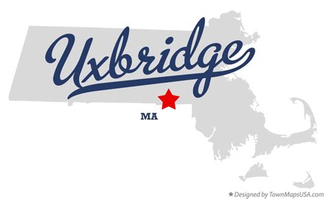 Map of Uxbridge, MA, Massachusetts