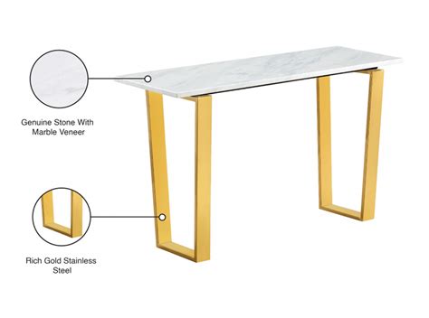 Cameron Gold Console Table By Meridian MIG Furniture