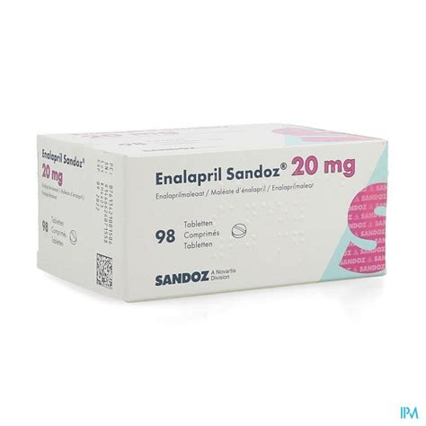 ENALAPRIL SANDOZ 20 MG TABL 98 X 20 MG | Apotheek Thiels