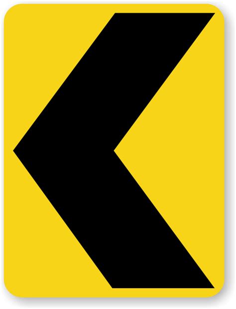 Chevron Left Alignment Sign - W1-8L, SKU: X-W1-8L