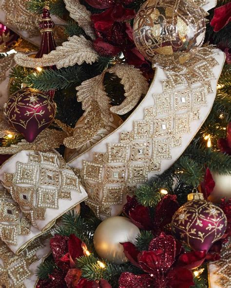 Gold And Champagne Christmas Tree Ribbon Balsam Hill Champagne