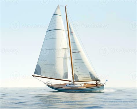 Sailboat on white background. Generative AI 32873539 Stock Photo at ...