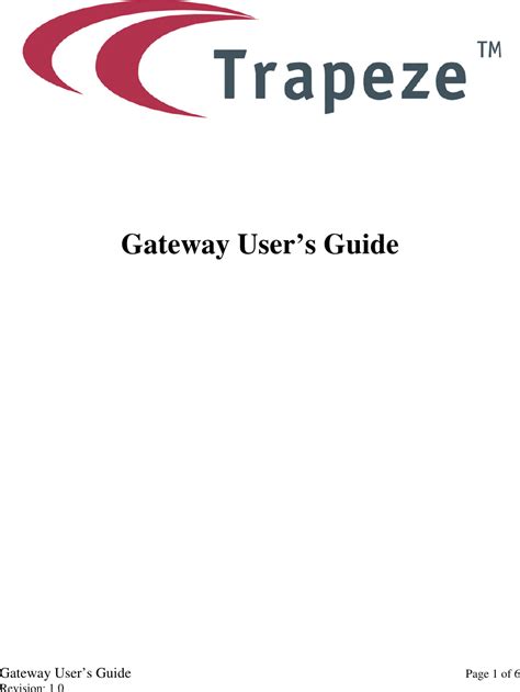 Trapeze Software Group G200a Rfid Reader User Manual Gateway User Guide