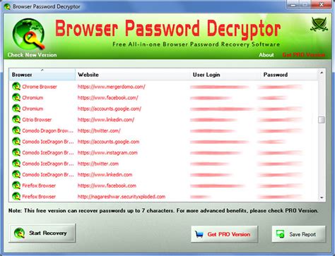 Browserpassworddecryptor Showing Recovered Passwords