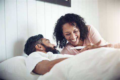 Yay We Have A Baby On The Way A Mature Couple Feeling Happy After Taking A Home Pregnancy Test