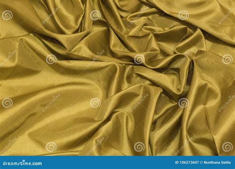 Smooth Elegant Gold Silk Or Satin Luxury Cloth Texture Can Use A Stock