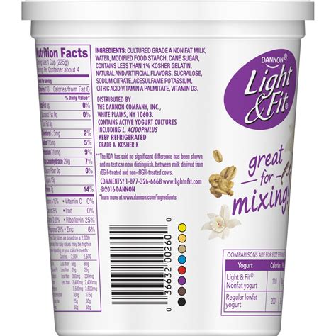 Dannon Light And Fit Greek Yogurt Vanilla Nutrition Label Besto Blog