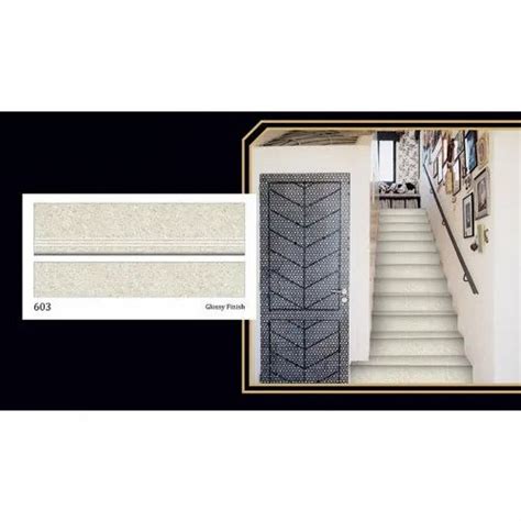 White Vitrified Double Charge Stair Tiles Thickness 10 12 Mm At Rs