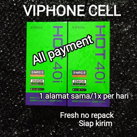 Jual Infinix Hot 40i Nfc Ram 8 256 Gb Garansi Resmi No Repack Shopee