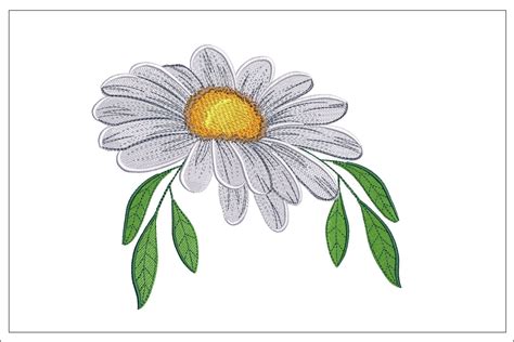 Daisy Embroidery File Spring Flower Embroidery Design Machine