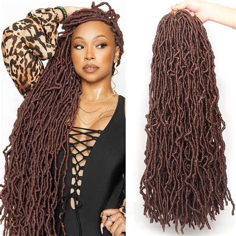 Buy Leeven New Soft Locs Crochet Braids 24 Inch Light Brown Distressed