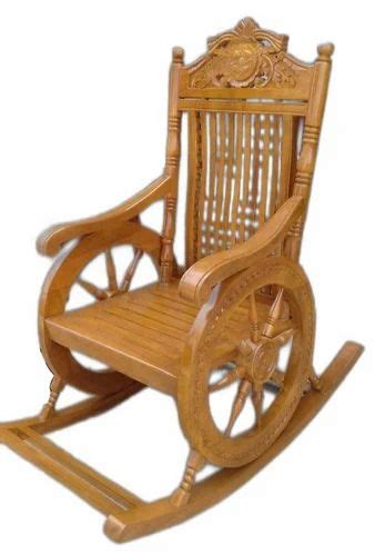 Sheesham Wood Wooden Retro Wheel Rocking Chair Without Cushion At Rs