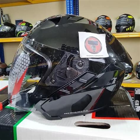 RSV HELM SV300 SOLID BLACK GLOSSY SV300 DOUBLE VISOR Lazada Indonesia