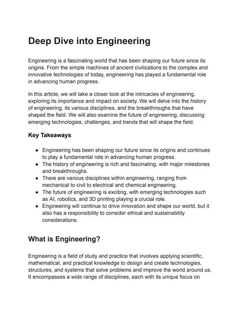 Solution Deep Dive Into Engineering Studypool