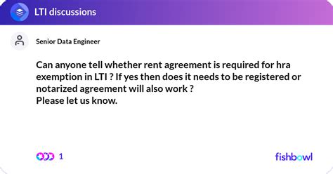 Can Anyone Tell Whether Rent Agreement Is Required Fishbowl