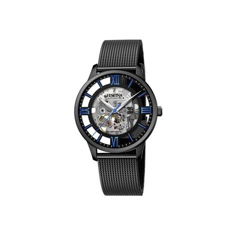 Reloj Festina Skeleton Hombre Autom Tico Negro F