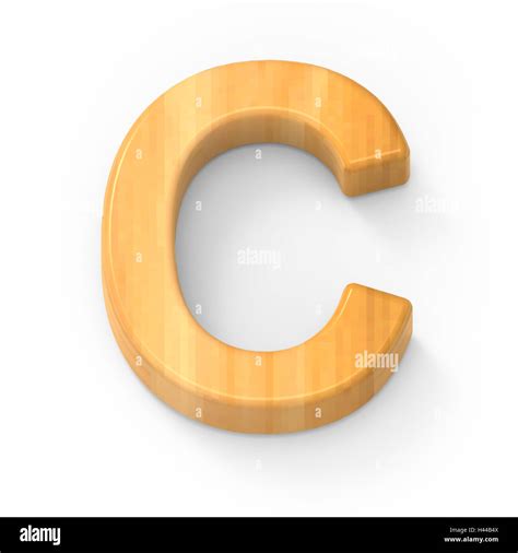 Wood Color Letter C 3d Rendering Graphic Isolated White Background