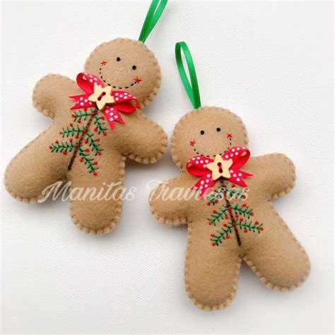 Colgantes Mu Ecos De Jengibre En Fieltro In Diy Felt Christmas