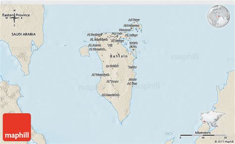 Shaded Relief 3d Map Of Bahrain