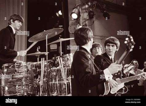 The Beatles Performing In The United States On The Ed Sullivan Show In