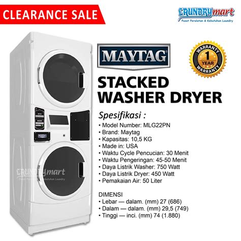 Jual Maytag Stacked Washer Mesin Cuci Dryer Mesin Pengering