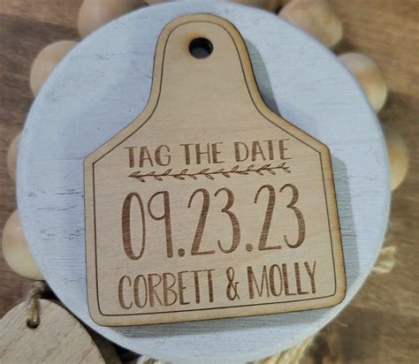 Cattle Tag Country Rustic Save The Date Magnets Etsy Save The