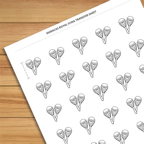 Maracas Royal Icing Transfer Design Sizes Jh Web Designer