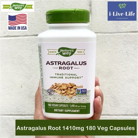 องค Astragalus Root 1410mg 180 Veg Capsules Nature s Way ปกค