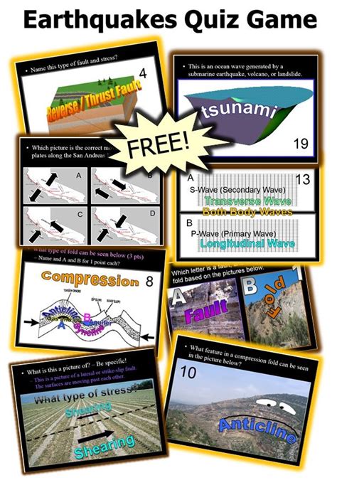 Earthquakes Quiz Game Earth Science Science Curriculum Middle School Science