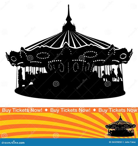 Carousel Ride Silhouette Stock Vector Illustration Of Theme 26329850