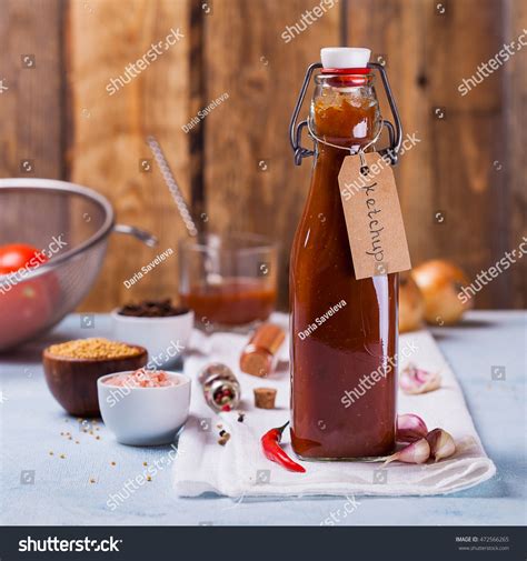 Homemade Ketchup Bottle Label Ingredients On Stock Photo 472566265 ...