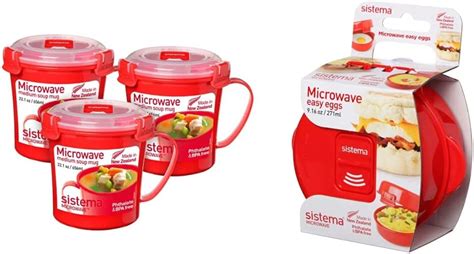 Sistema Microwave Soup Mugs Microwave Food Containers With Steam