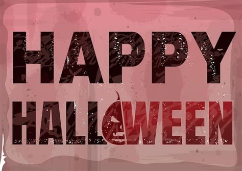 Banner De Texto De Feliz Halloween En Estilo Grunge Letras De