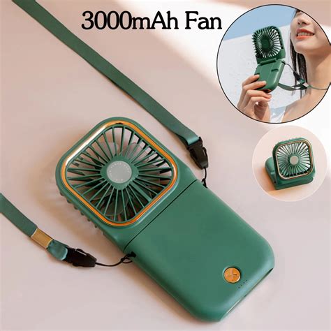 Hanging Neck Fans Mini Portable Folding Usb Charging Mah Power Bank