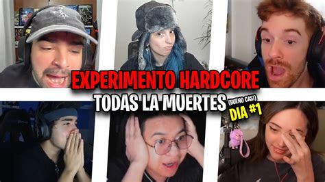 TODAS Las MUERTES De EXPERIMENTO HARDCORE DIA 1 YouTube