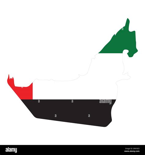 United Arab Emirates Map With Flag On Grey Background Vector