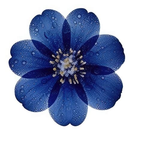 Premium Photo A Blue Flower With Water Droplets On It