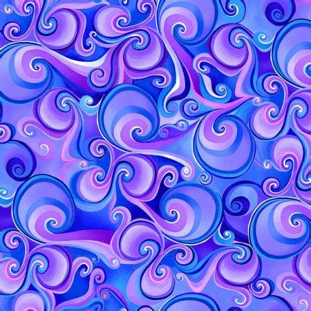 SPECIALTY FABRICS Purple And Blue Swirls Hydrangea Bliss By Chong A