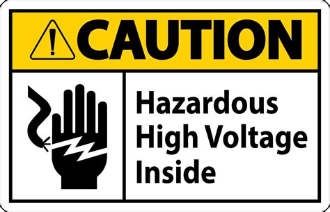 Caution Hazardous High Voltage Inside Sign On White Background 14832573 Vector Art at Vecteezy