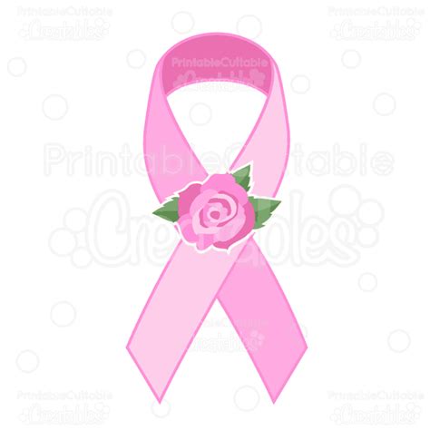 Rose Breast Cancer Pink Ribbon Svg Cutting File And Clipart