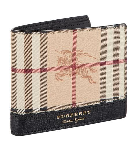 Burberry Haymarket Check And Leather International Bifold Wallet In